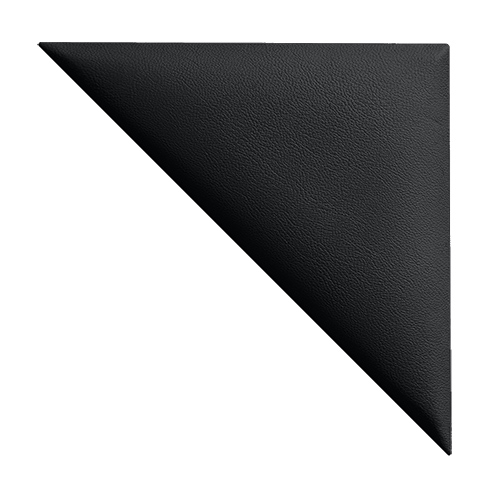 Bőrpanel, bőr falpanel: derékszögű háromszög alakú  - Melody-901 Fekete (24.5x12.5 cm)