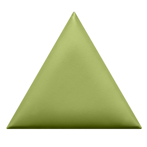 Bőrpanel, bőr falpanel: szabályos háromszög alakú  - Inka 803 Pisztáciazöld (25x21.7 cm)