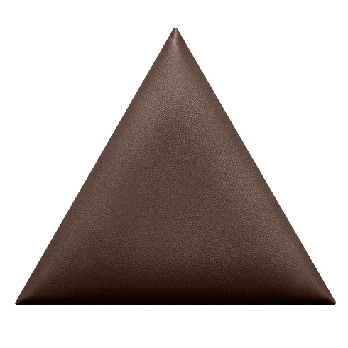 Bőrpanel, bőr falpanel: szabályos háromszög alakú  - Kaiman-210 Umbrabarna (25x21.7 cm)