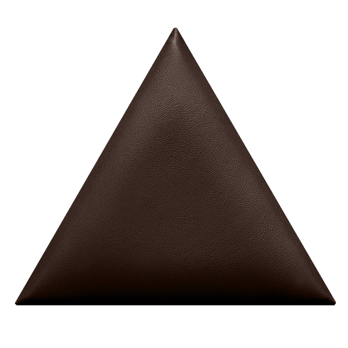 Bőrpanel, bőr falpanel: szabályos háromszög alakú  - Melody-345 Sötétbarna (25x21.7 cm)