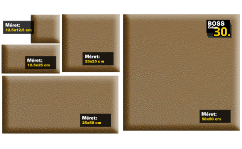 Kerma bőr falpanel, bőrpanel, BOSS-30 Capuccino (12,5x12,5 cm)