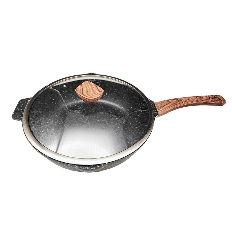 Serpenyő WOK, tapadásmentes felülettel (32 cm) üveg fedéllel - B-4930