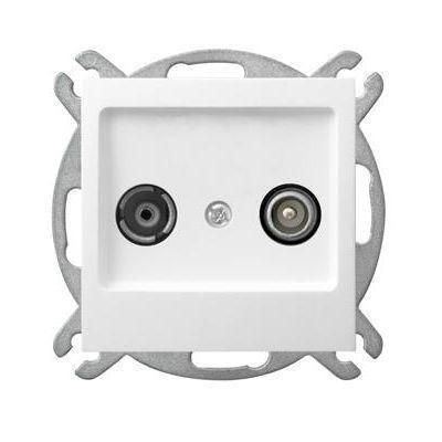 Castella RTV antenna aljzat, (16 dB átmenő), fehér