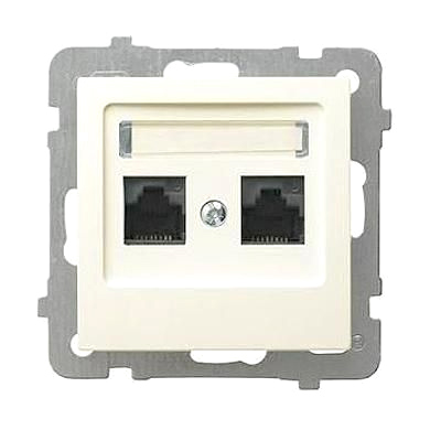 Castella számítógép aljzat (RJ45x2), elefántcsont