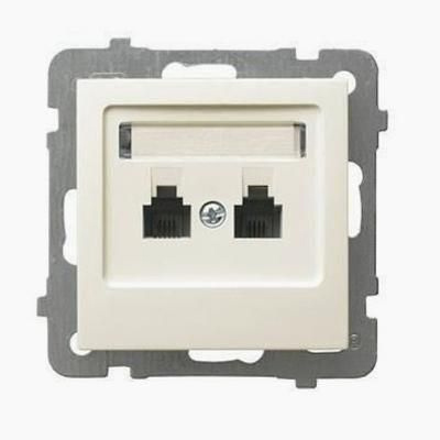 Castella telefon aljzat (RJ11x2), párhuzamos, elefántcsont