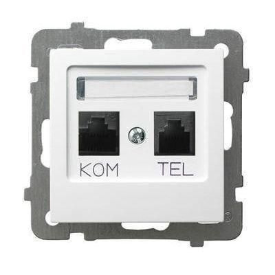 Castella telefon és számítógép aljzat (RJ11, RJ45), fehér
