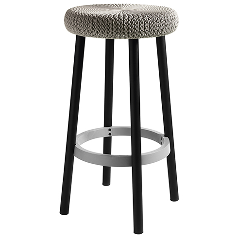 Cozy bar stool műanyag bárszék fém lábakkal (magas) - fém szürke