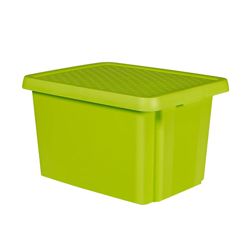 Essentials tároló doboz tetővel (45L) - Zöld