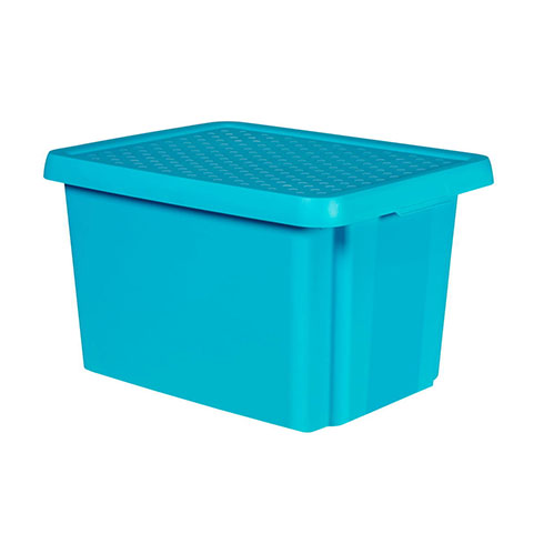 Essentials tároló doboz tetővel (45L) - Kék