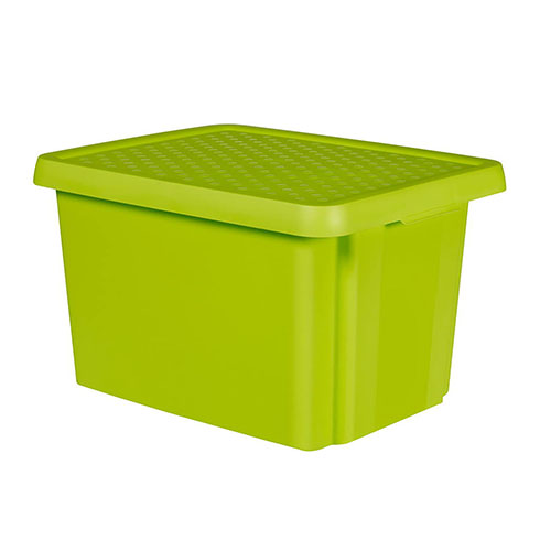 Essentials tároló doboz tetővel (26L) - Zöld