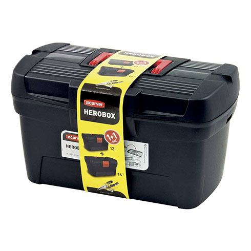 Herobox basic szerszámosláda szett (13+16\") fekete