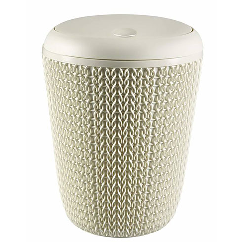 Knit fürdőszobai billenő fedeles szemetes (6L) - Krém színű műanyag kuka