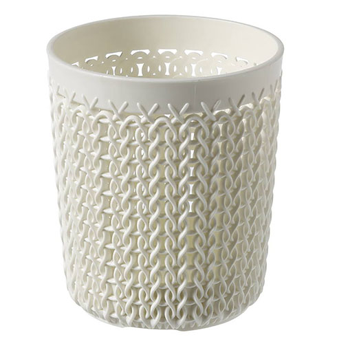 Knit kötött mintás kerek tároló - (0,6L) - Krém