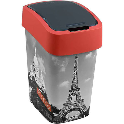 Pacific Flip Bin billenő fedeles szemetes (25L)  - Párizs fotómintás műanyag kuka