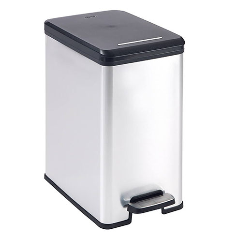 Slim bin pedálos szemetes (25L) - Ezüst színű műanyag kuka