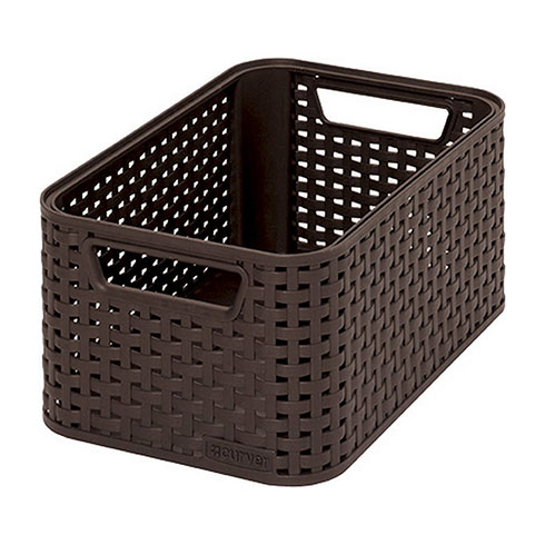 STYLE Rattan hatású műanyag kosár (7L) - Barna