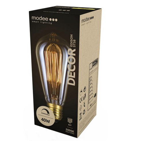 E27 Edison szénszálas dekor izzó ST58 extra melegf. (40W) Utolsók!