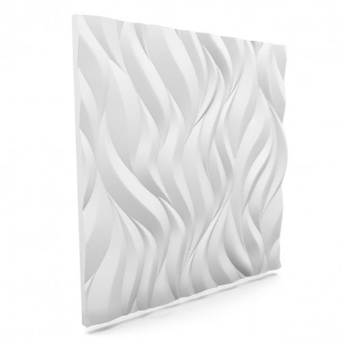 Dekoratív polisztirol falpanel, festhető (60x60 cm) - Flames, hullám mintás falburkoló lap