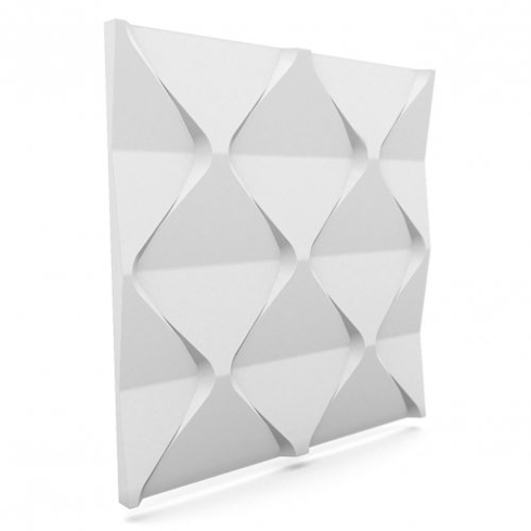 Dekoratív polisztirol falpanel, festhető (60x60 cm) - Harmony, absztrakt mintás falburkolat