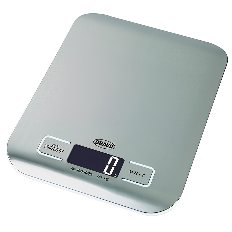 Digitális konyhai mérleg 5 kg - rozsdamentes acél (B-5190)
