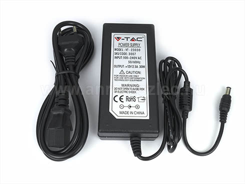 LED Adapter 12 Volt, dugvillás, (2.5A/30W) VT