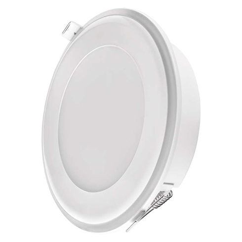 Duo: süllyeszthető, üveg keretes, kör alakú LED panel, fehér (148 mm) 13W - meleg fehér