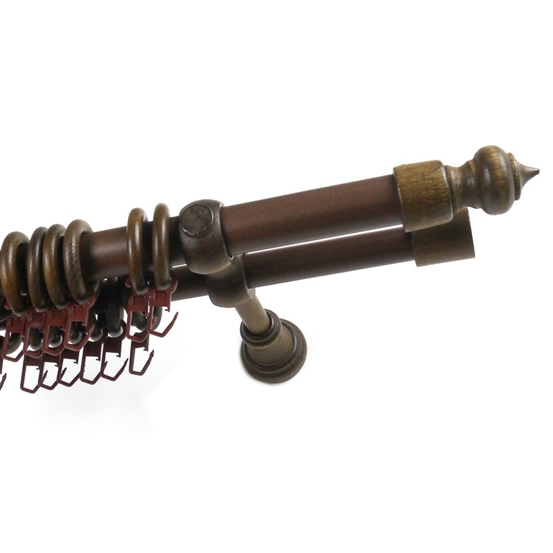 Agat 25-20 mm fa rúdkarnis szett - dió színben (2 soros) - 220 cm