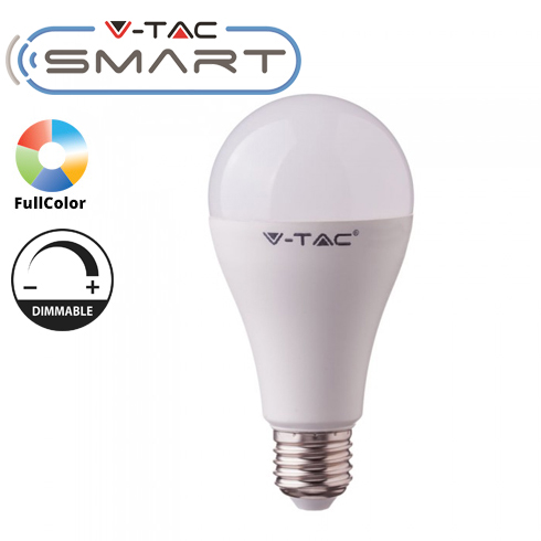 E27 SMART LED lámpa (15W/200°) Körte A65 - RGB+CCT FullColor - fényerőszabályozható