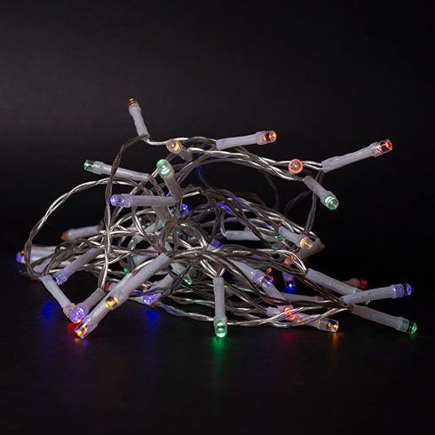 Elemes kültéri LED fényfüzér, időzítős (4m/48 LED) multicolor