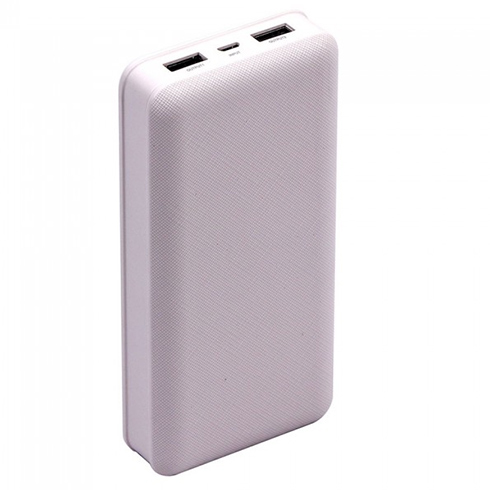 PowerBank külső akkumulátor nagy kapacitású XL (2xUSB) fehér -20000 mAh