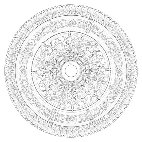 Poliuretán rozetta (R 102) oldalfalra, mennyezetre (96,8 cm)