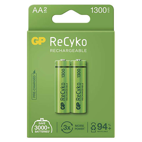 GP ReCyko NiMH - tölthető AA ceruza elem, 1300 mAh (2 db)