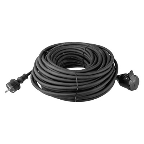 Lengőkábel - hálózati hosszabító (3x1.5 mm2) 20 méter, fekete, gumi