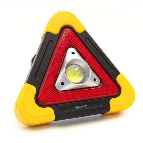 Elakadásjelző háromszög napelemes LED lámpával (300 lumen)