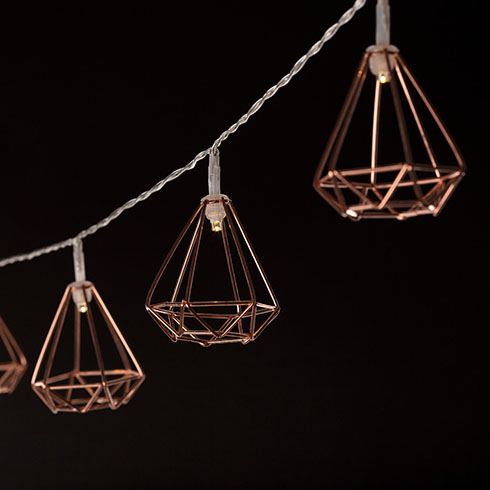 Elemes LED dekoráció (1.65m/10 LED) meleg fehér, rácsos gyémánt