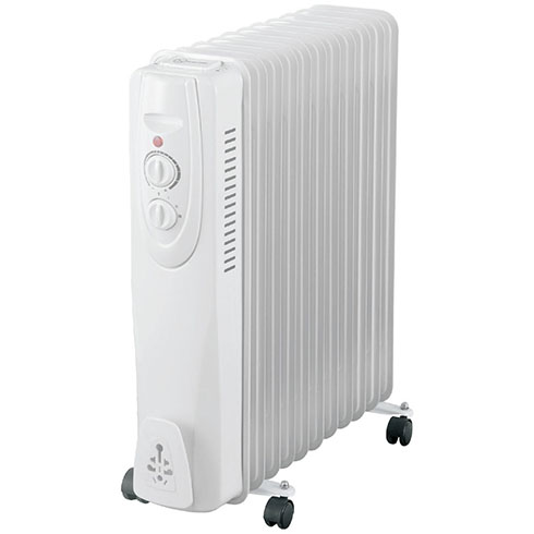 Olajradiátor 11 tagos (1000-2500W) hordozható, fehér színű