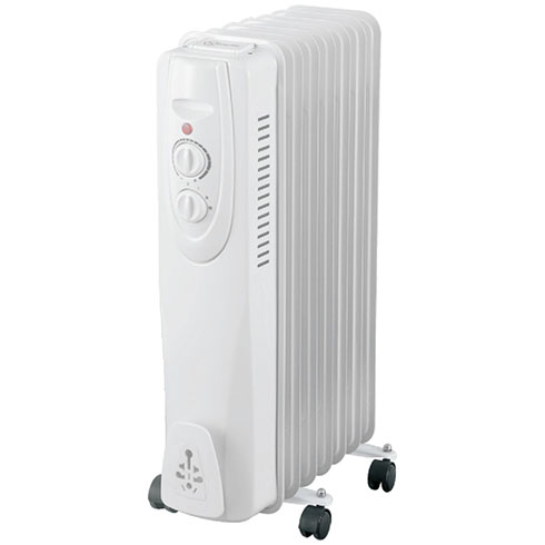 Olajradiátor 7 tagos (600-1500W) hordozható, fehér színű