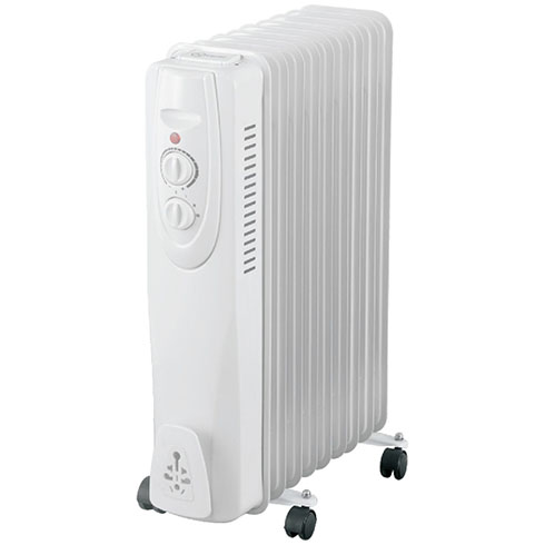Olajradiátor 9 tagos (800-2000W) hordozható, fehér színű