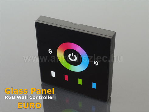 Glass Panel EURO fali RGB LED vezérlő (144 W) TM08-2 fekete