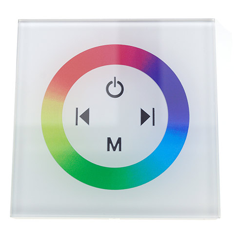 Fali RGB LED vezérlő, érintős (TPC6319), 144W, fehér Kifutó