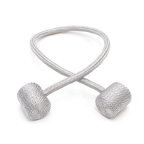 Mágneses függönyelkötő (44cm) ezüst