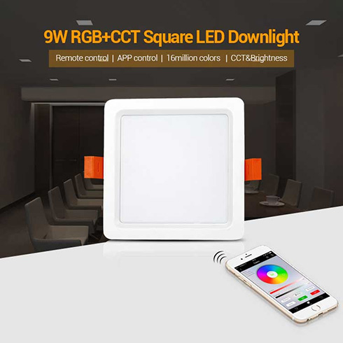 FullColor LED panel (négyzet alakú) 9W - RGB+CCT, fényerőszabályozható