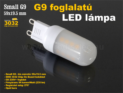 LED lámpa G9 (2.5W/270°) Small - hideg fehér LAC