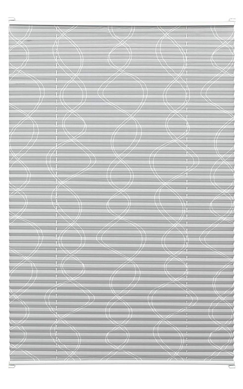 Árnyékoló pliszé (harmónikaroló) - Hullám mintás - Szürke, ablakra: 70x130 cm