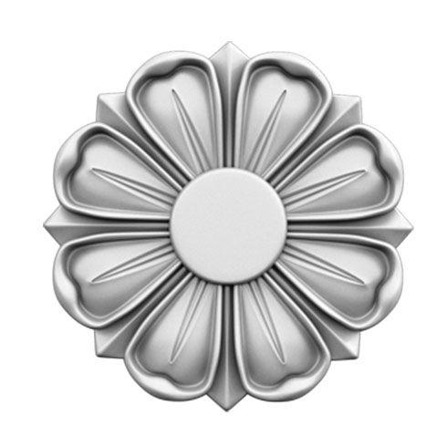 Poliuretán mini rozetta 6 cm, virág alakú ornamentika (A 673)