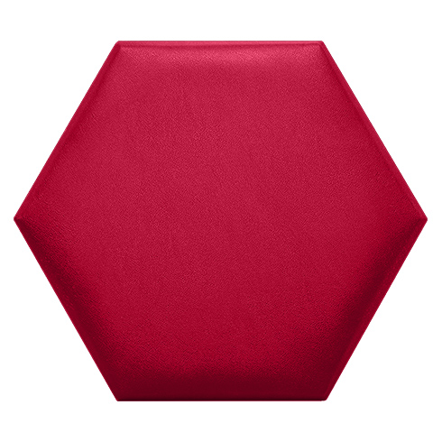 Hatszög alakú (méhsejt) bőrpanel, bőr falpanel - Arden-217 Piros (30,2x34,7 cm)