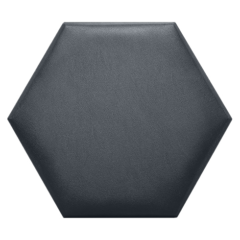 Hatszög alakú (méhsejt) bőrpanel, bőr falpanel - Arden-617 Sötétszürke (30,2x34,7 cm)