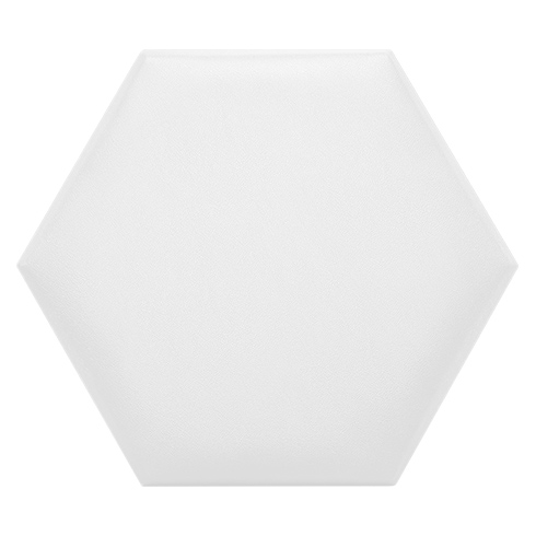 Hatszög alakú (méhsejt) bőrpanel, bőr falpanel - Melody-001 Hófehér (30,2x34,7 cm)