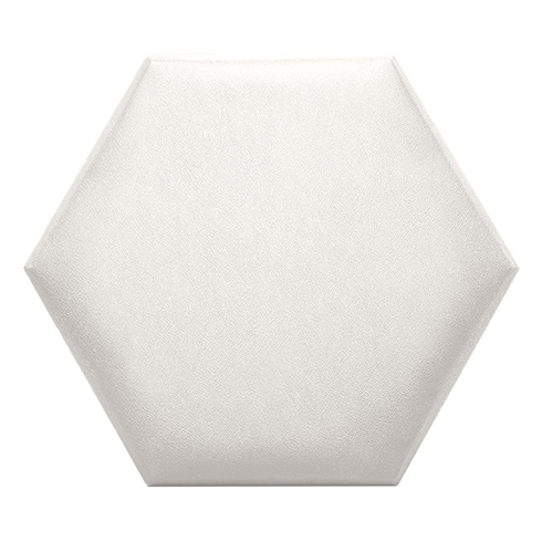 Hatszög alakú (méhsejt) bőrpanel, bőr falpanel - Melody-003 Törtfehér (30,2x34,7 cm)
