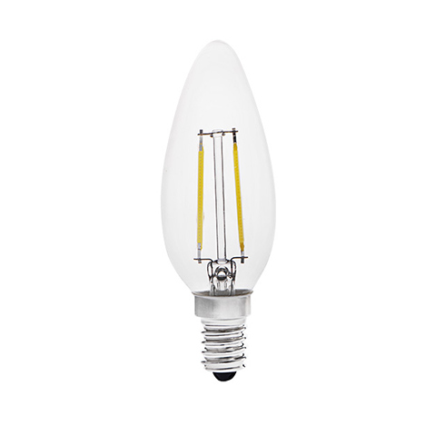 LED lámpa E14 Filament (2W/300°) Gyertya - hideg fehér